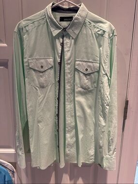Buckle Men's Light Mint Green Button-Down Shirt